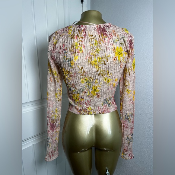 We The Free Sheer Floral Top - Pink and Green XS - Picture 7 of 7
